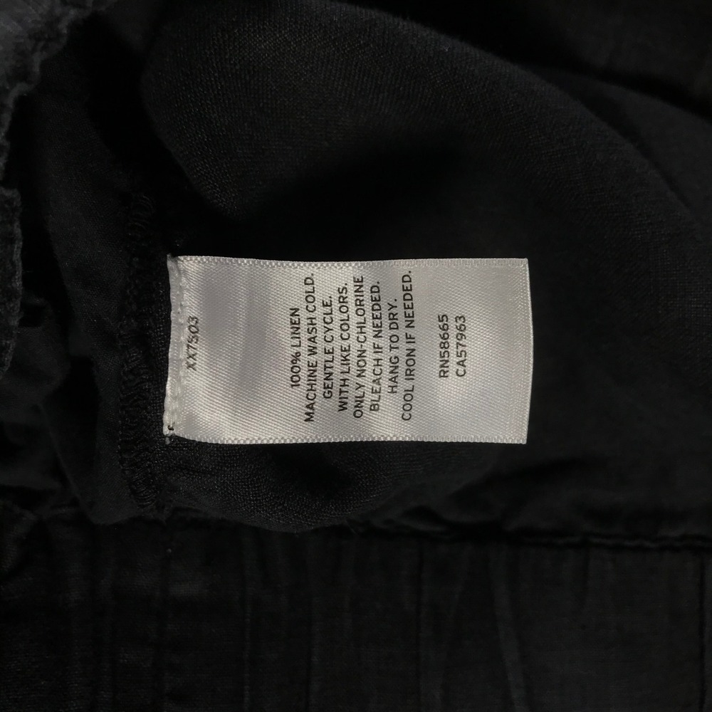 Caslon Black Linen Blend Drawstring Tulip Hem Jogger Pants Womens Medium - Picture 9 of 9